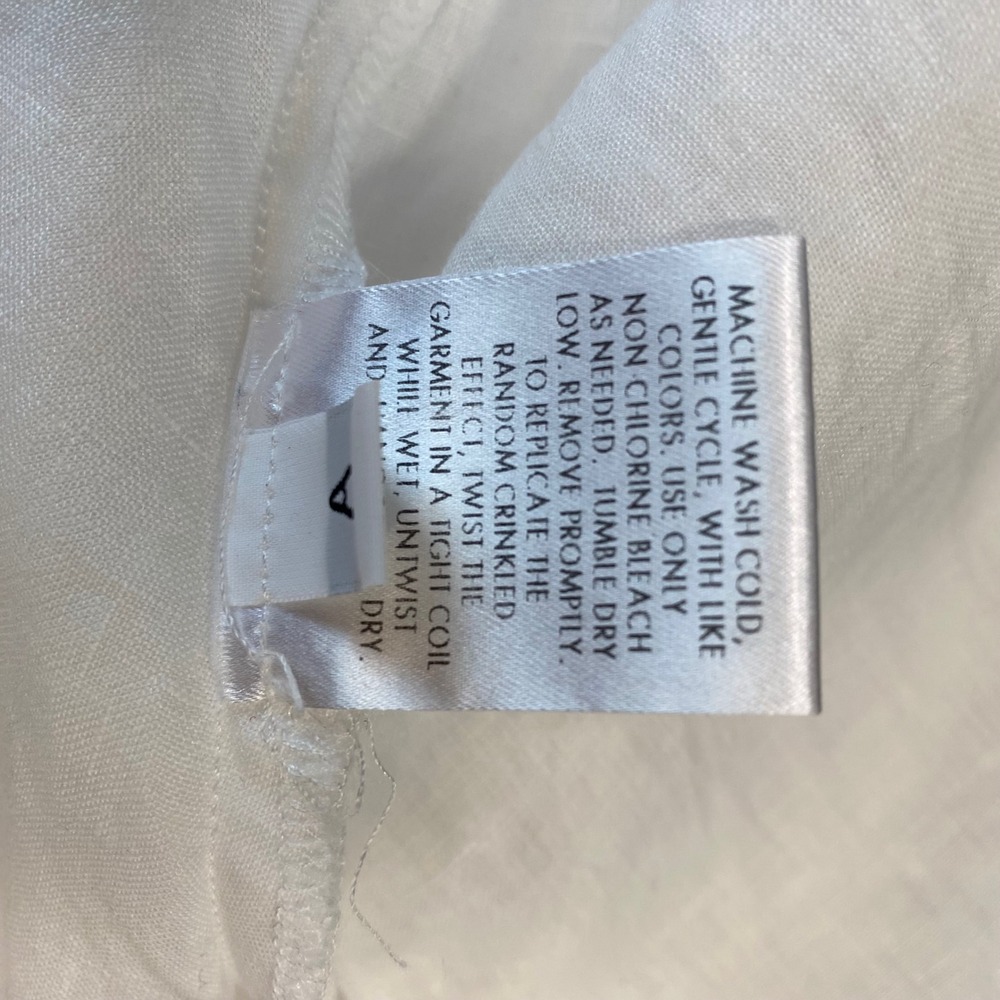 Eileen Fisher Shirt Womens L White Organic 100% Irish Linen Button Down Tunic - Picture 7 of 7